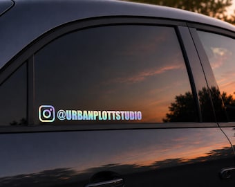 Instagram Autoaufkleber Personalisiert | Instagram Name Sticker fürs Auto | Social Media Autoscheiben Aufkleber |Wunschname|Holograpic| Matt
