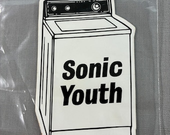 Vintage Sonic Youth Washing Machine Sticker Indie Rock Band Decal
