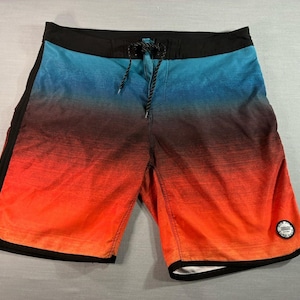 Ron Jon Surf Shop Boardshorts Men’s 38 Sunset Ombre Red Orange Blue zdjęcie 1