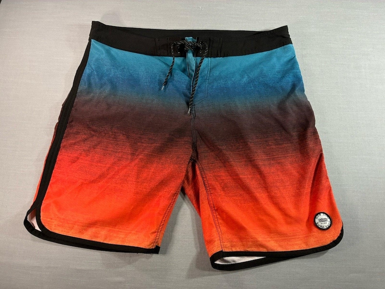 Ron Jon Surf Shop Boardshorts Men’s 38 Sunset Ombre Red Orange Blue zdjęcie 1