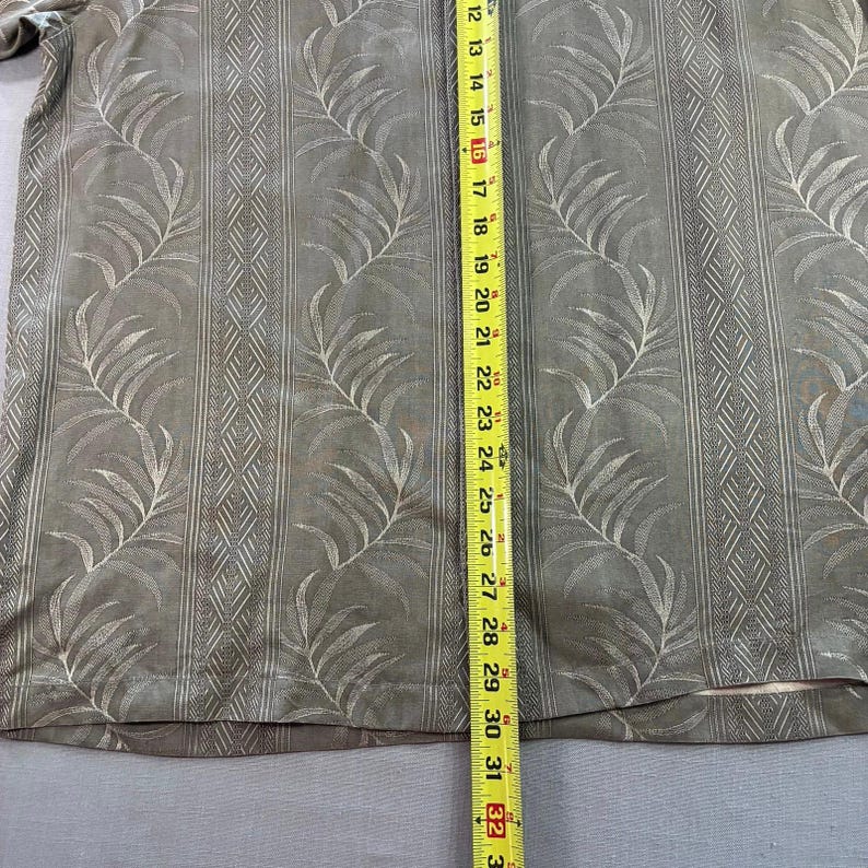 Tommy Bahama 100% Silk Hawaiian Camp Shirt Mens Large Brown Palm Leaf image 6