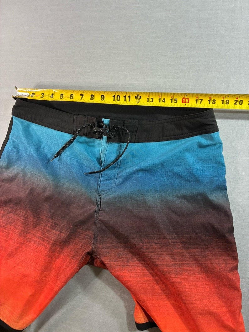 Ron Jon Surf Shop Boardshorts Men’s 38 Sunset Ombre Red Orange Blue zdjęcie 6