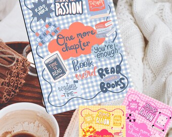 3 ausdruckbare Kindle-Einlagen – Sticker für Mädchen zum Thema Lesen – Pink-Gelb-Blau-Ästhetik – 6-Zoll-Kindle der 11. Generation, Kindle 2022, Kobo Clara