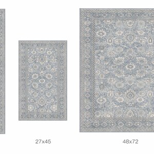 181 Degrees - Vintage Blue Persian Floral Area Rug – Runner Living Room ...