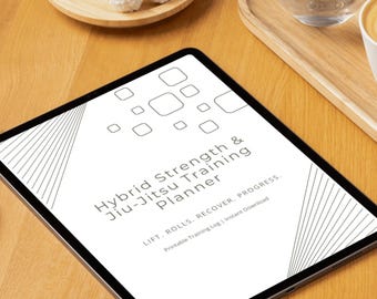 BJJ & Strength Training Planner | Jiu Jitsu Workout Log | Hybrid Lifting Program Printable PDF