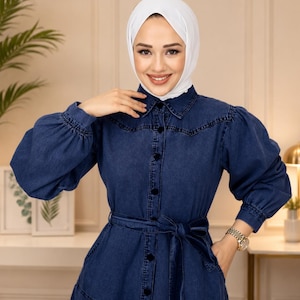 modest denim dresses Amazon.com: Womens Casual Button Down Midi Shift Shirt Denim Dress, Flowy Long Sleeve Modest Dress Relaxed Long Jean Dresses with Pockets Blue : Clothing, Shoes & Jewelry