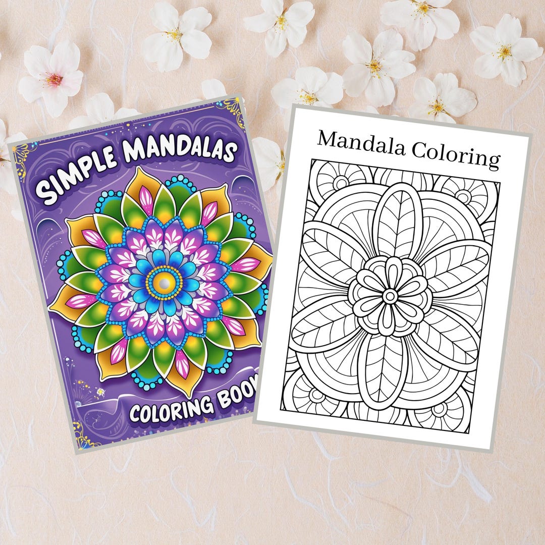 100 Mandala Coloring Pages, Stress Relief Adult Coloring Book, Mandalas ...