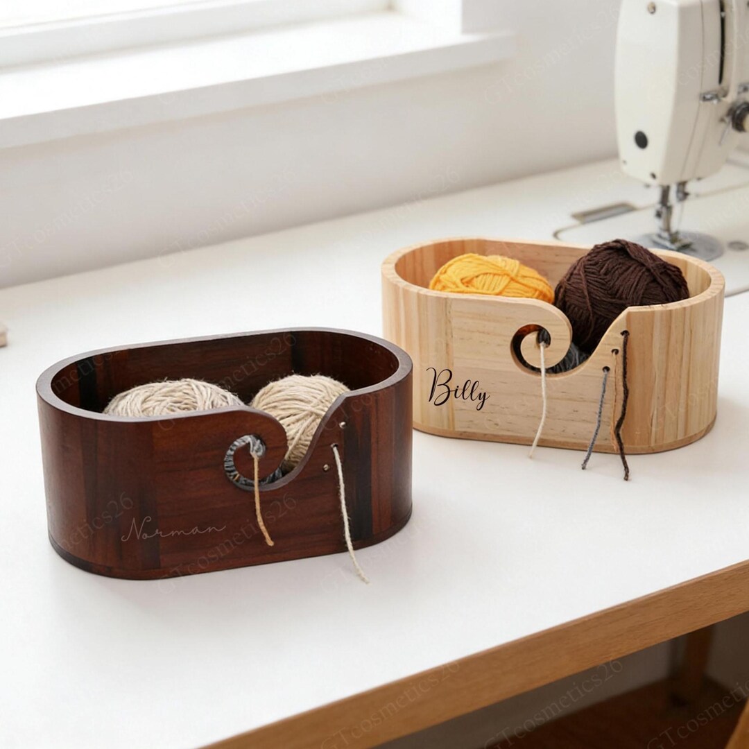 Yarn Collection Box Personalized Handmade Rosewood Yarn Box, Wooden Small Yarn Box, Yarn ...