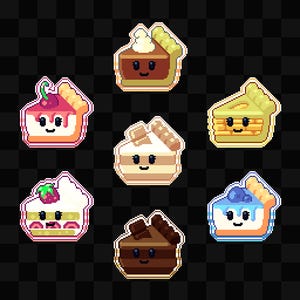 Auffällige Digitale Aufkleber | Gemütliche Pixel Art Kuchen und Torten für Goodnotes | Vorgeschnittene PNG Icons