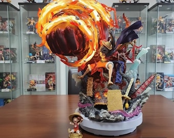 One Piece Luffy Gear 3 Red Roc LED PVC Anime Figure Statue