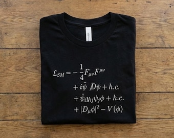 The Standard Model Lagrangian T-Shirt, Particle Physics Equation