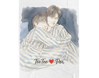 Manta tailandesa BL / Teetee Por Duang Inspirada en ti / Regalo para fans de la pareja Domundi Decoración del hogar
