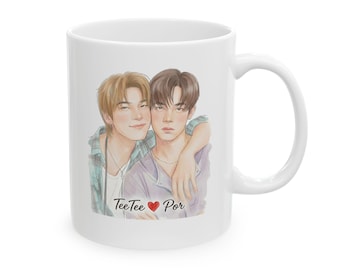 Teetee Por Duang With you, taza inspirada en la pareja tailandesa BL / Merchandising de la serie dramática tailandesa / Taza de café/té de 325 ml, regalo para los fans de Domundi GMMTV