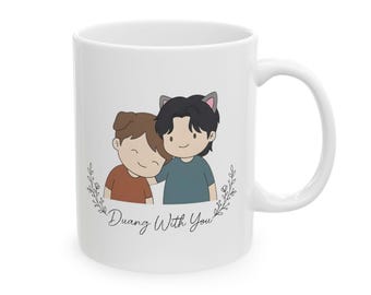 Teetee Por Duang With you, taza inspirada en la pareja tailandesa BL / Merchandising de la serie dramática tailandesa / Taza de café/té de 325 ml, regalo para los fans de Domundi GMMTV