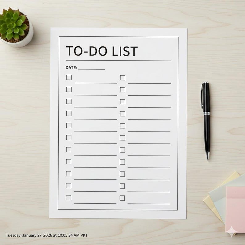 Minimalist To-do List Printable | Daily Task Planner (PDF Download) - Etsy