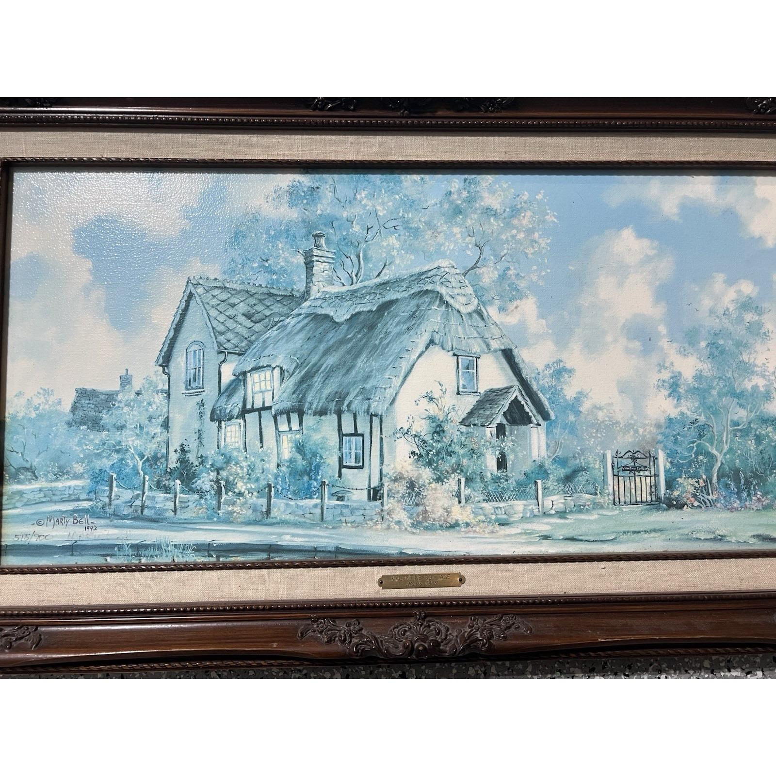 Marty Bell Valentine Cottage Framed Limited Edition Print 513/900