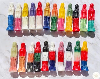 Women Figure Candles, Multi-Color Candles