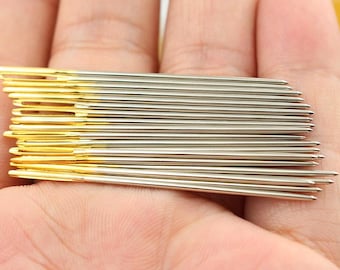 Big Eye Blunt Tip Leather Sewing Needles, Hand Stitching Embroidery Craft Set