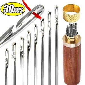 30pcs Self Threading Needles, Stainless Steel Blind Sewing Needles for Embroidery, DIY
