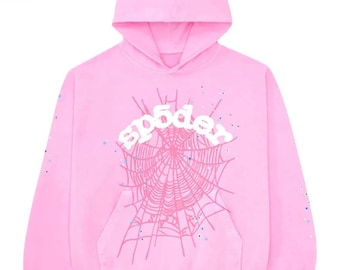 Sudadera con capucha de telaraña rosa – Suéter gráfico auténtico Y2K – Suéter informal suave