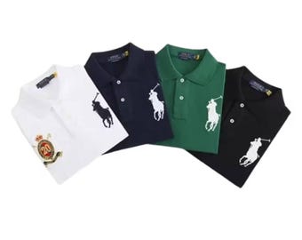 Classic Polo Shirt Unisex, Embroidered Logo Polo Tee, Casual Cotton  Shirts