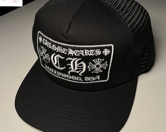 Gorra de camionero negra con bordado gótico, gorra de malla urbana, snapback unisex