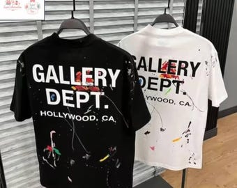 Gallery Dept Paint Splatter T Shirt, Streetwear Graphic Tee, Oversized Unisex Shirt