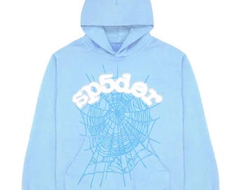 Sudadera con capucha de telaraña azul, sudadera con estampado urbano, sudadera unisex