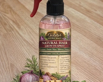 Spray natural para el crecimiento del cabello – Romero, cebolla e hibisco / Crecimiento del cabello.