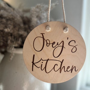 Personalized Play Kitchen Sign: Wooden Name Sign