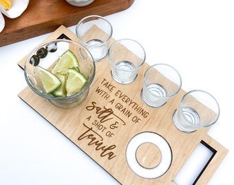 Tequila shot flight tray, Tequila, shots, Taco Tuesday, Weddings, Party gift, housewarming gift, bachelorette