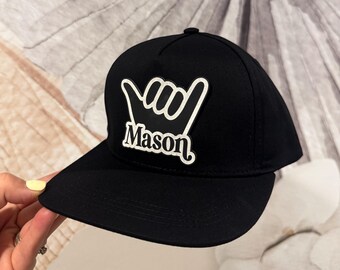 Personalized Toddler Snapback Hat: Hangloose Leatherette Patch, Baby Boy Cap