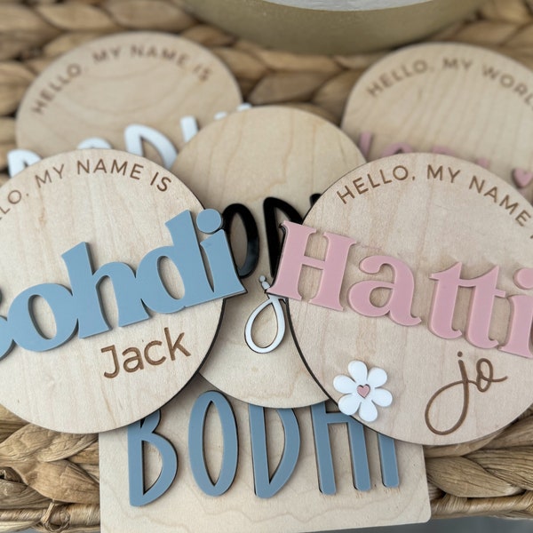Personalized Baby Name Announcement Sign: Wooden Nursery Decor