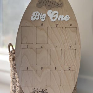 First Birthday Photo Board, Surfboard 1-12 Month Milestone Board, the ...