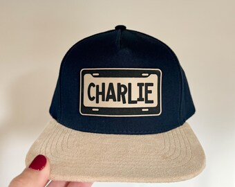 Personalized License Plate Snapback Hat: Custom Toddler & Kids Cap