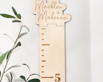 Personalized Growth Ruler, Kids Growth Ruler, Growth Ruler wood, Wooden growth chart, Wooden family ruler, Wooden personalized growth stick