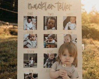 Wooden My First Year Board, 12 Months of Baby Milestones, 1st Birthday Milestone Board, First Year Birthday Sign, Baby Keepsake, Photography