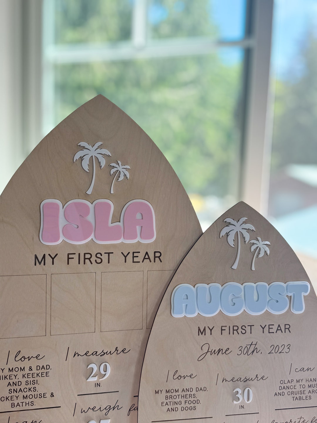 Surfboard Milestone Sign – Personalized Baby Name Display - Etsy