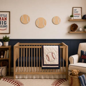 wooden baseball nursery decor