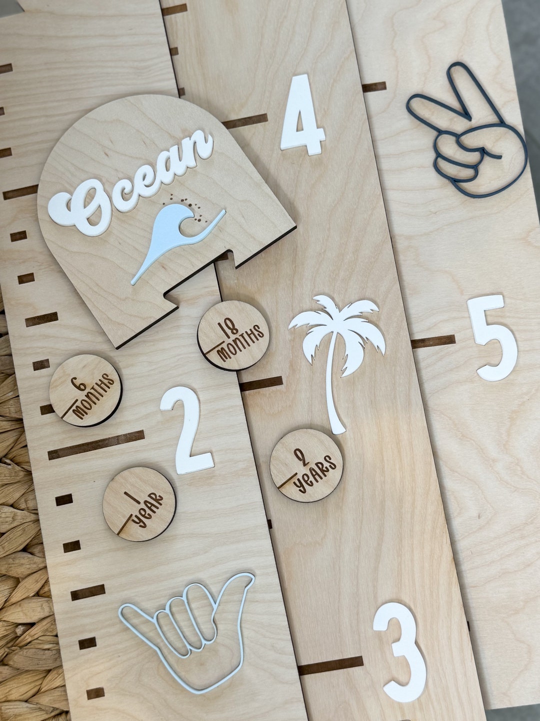 Surf Boared Ruler Personalized Surf's up Wooden Growth Ruler: Coastal Nursery Decor - Etsy