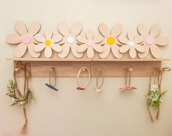 Wooden Wall Decor, wooden flower wall art, wooden floral wall decor, floral nursery, tween flower wall art, daisy wall decor