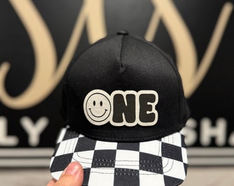 One Happy Dude Hat, Mama’s Boy, Toddler Trucker Hat, Child Hat, Baby Snapback, Boy Mom, baby Boy Hat, Child Snap back, Birthday Boy ONE YeaR
