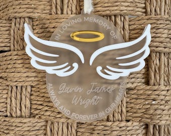Angel Wings Ornament | Keepsake Gift for Loss of Child or Adult | Memorial Sympathy Ornament, Stocking tag