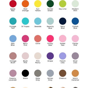 May include: A chart of paint colors with names for each color. The colors are arranged in rows and columns. The colors include red, orange, yellow, green, blue, pink, purple, gray, brown, white, black, and gold.