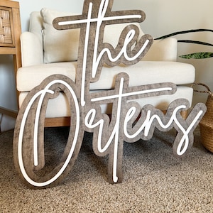 last name sign large, double name sign, cut out last name, wedding name sign, wood last name sign, wedding backdrop, outline sign, gift
