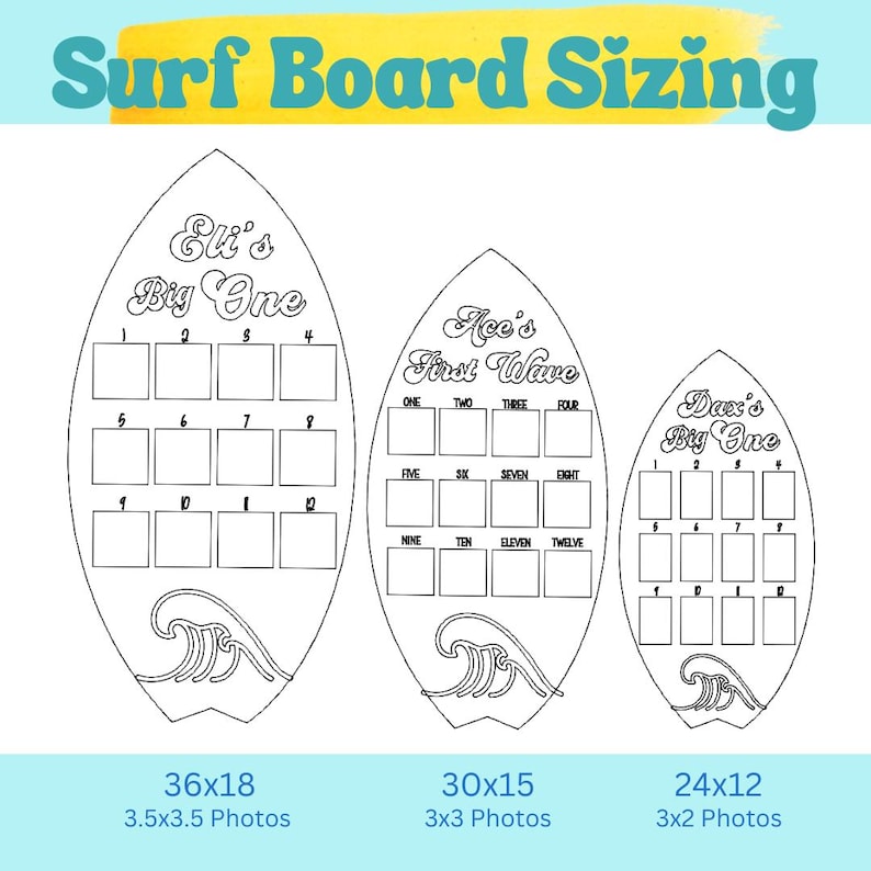 Surfboard Milestone Board: First Birthday Photo Prop - Etsy