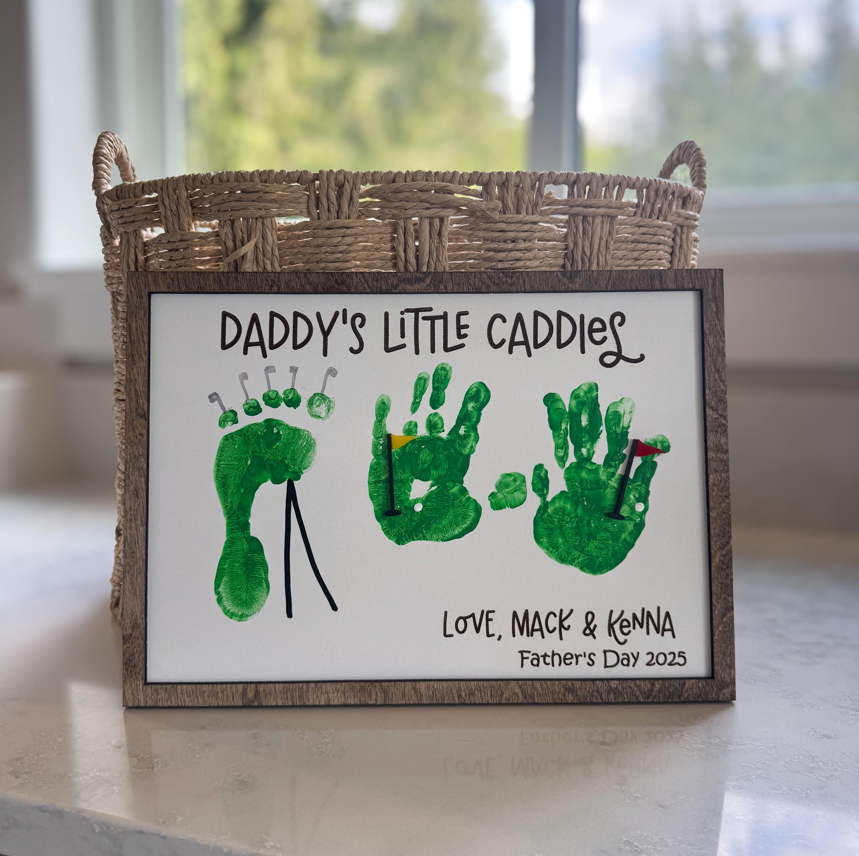 Father’s Day Golf Handprint Sign, Best Dad by Par Gift, Golf Theme Gift for Grandpa, Golf DIY sign for him, Golf Lover, Golf Kit from kids