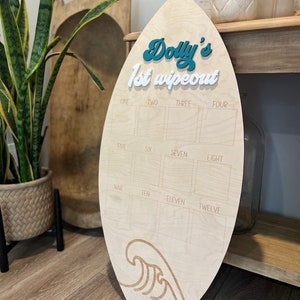 Surfboard Milestone Board: First Birthday Photo Prop - Etsy