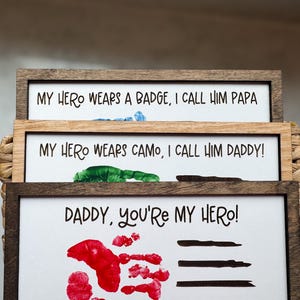 Firefighter Father’s Day Handprint Flag Craft | My Daddy Is My Hero Gift | Kids DIY Firefighter Keepsake | Patriotic Handprint Gift image 7