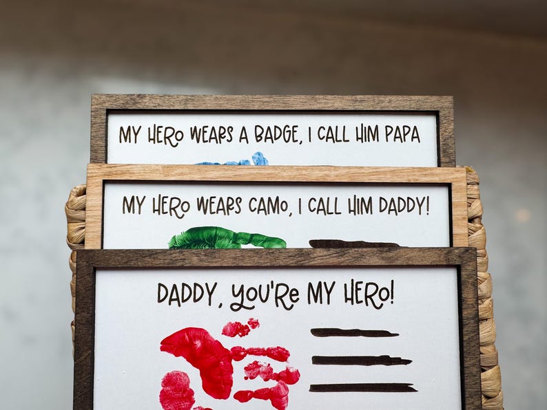Firefighter Father’s Day Handprint Flag Craft | My Daddy Is My Hero Gift | Kids DIY Firefighter Keepsake | Patriotic Handprint Gift image 7